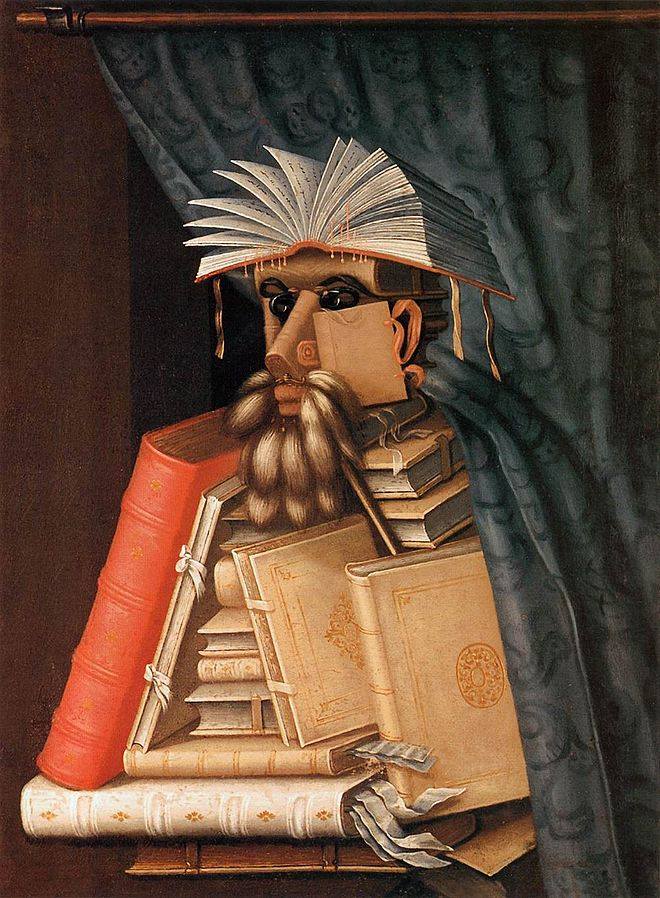 RembrandtsRoom's tweet photo. Who needs Picasso when there's Arcimboldo. The Librarian, 1566(!) https://t.co/vOUbKcNZKb