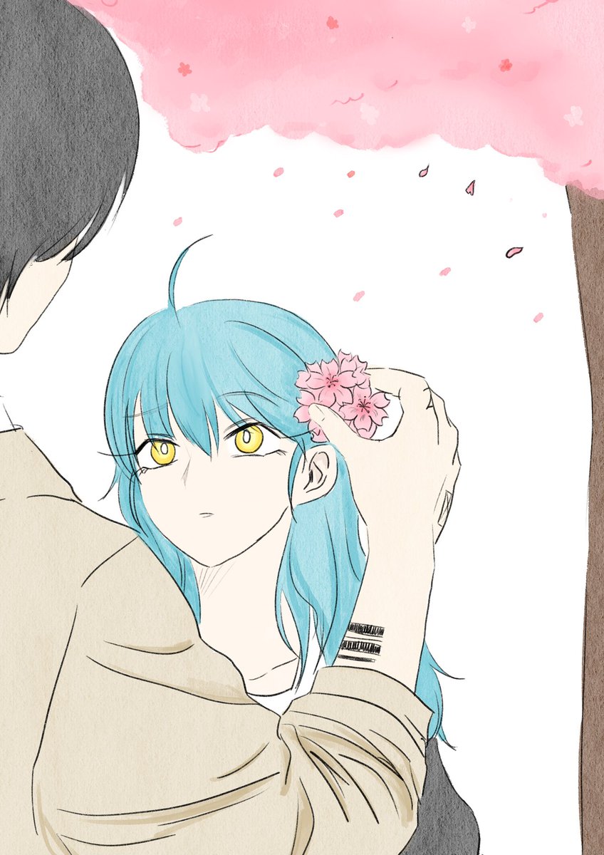 741on's tweet photo. 벚꽃 보는 #나구리온 보고싶다했는데
바로 그려주신 @Naguuz_..🫶🪽
아카오 표정이 나구모한테 ’뒤질ㄹ..‘ 라고 말하기 1초 전
이라서 더 좋다...🌸 https://t.co/DEyRfvIQtm