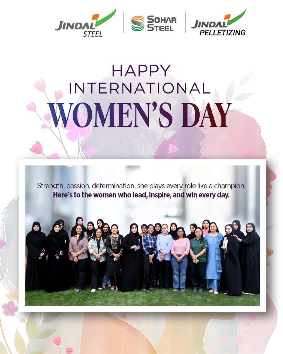 JindalSteel_Om's tweet photo. Celebrating the strength, dedication, and achievements of women who inspire every day.
Happy International Women’s Day.

نحتفي اليوم بقوة وإلهام وإنجازات المرأة التي تصنع الفرق كل يوم
كل عام والمرأة مصدر فخر وإلهام https://t.co/MQTkZpGVeh