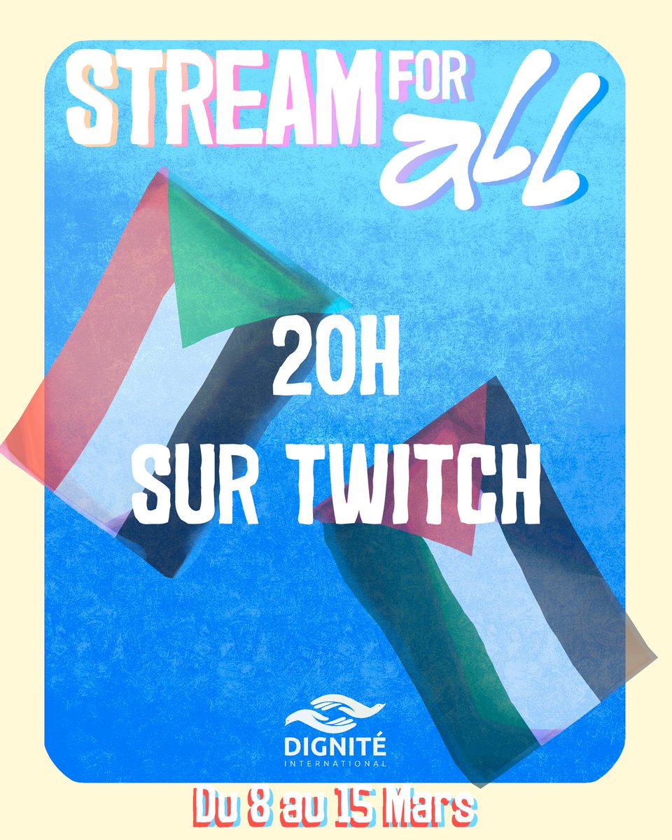 streamfor_'s tweet photo. 🇵🇸 Le #StreamForAll débute dans quelques heures !

⏰ RDV À 20H SUR TWITCH 

🔗 Retrouvez les chaines de nos participant.e.s ici : https://t.co/1eYyLwlH6R

Soyez au rendez-vous pour soutenir les actions de Dignité International ! 

À ce soir ❤️ https://t.co/WTZ1Hl0PIW
