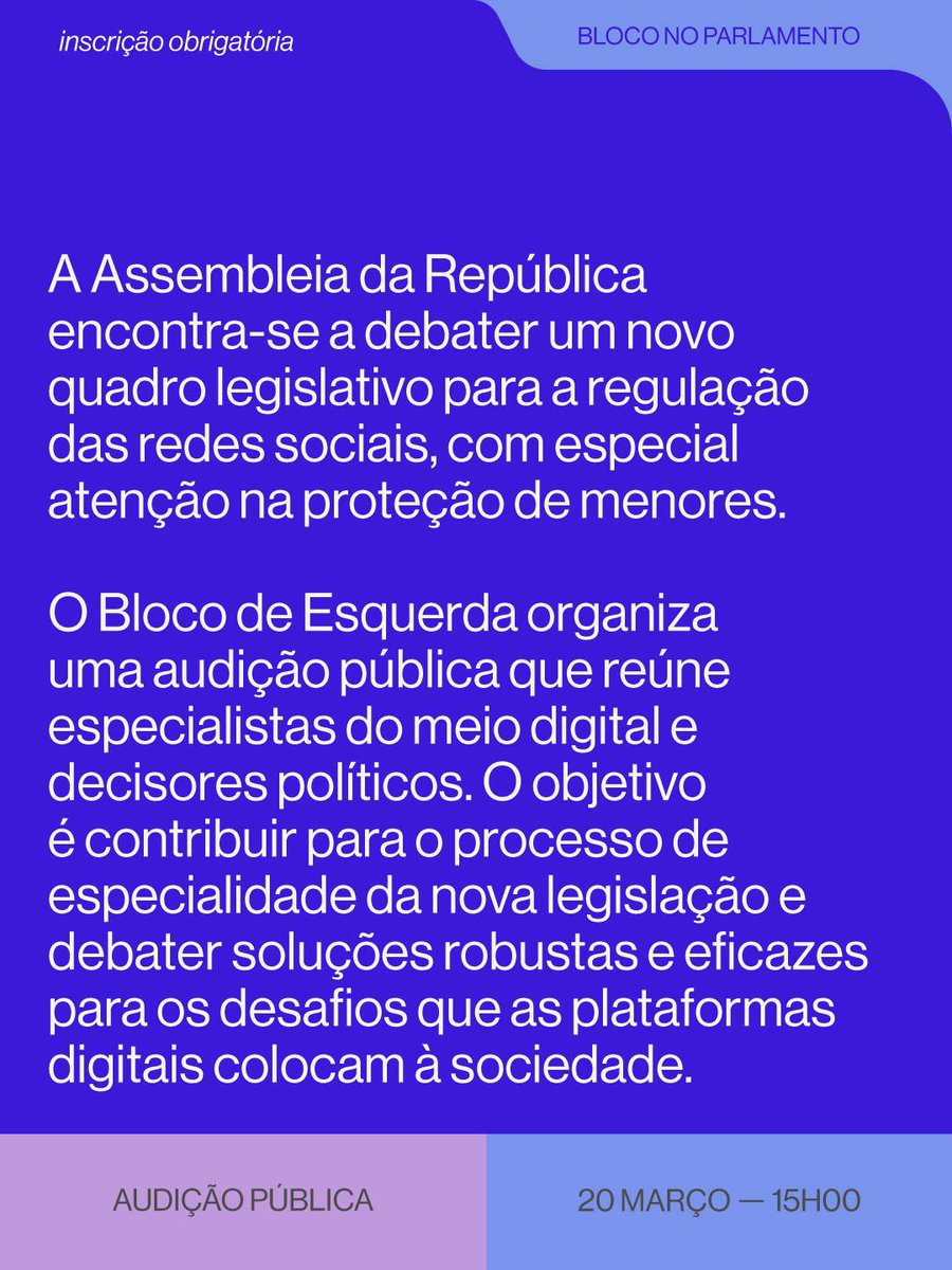 Bloco no Parlamento tweet media