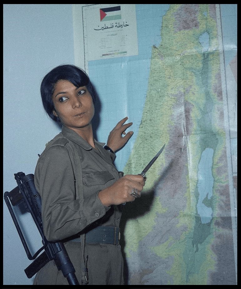 “I have learned that a woman can be a fighter, a freedom fighter, a political activist, and still fall in love and be loved. She can be married, have children, be a mother. Revolution must mean life in all its forms.” 

-Leila Khaled, Palestinian liberation fighter
