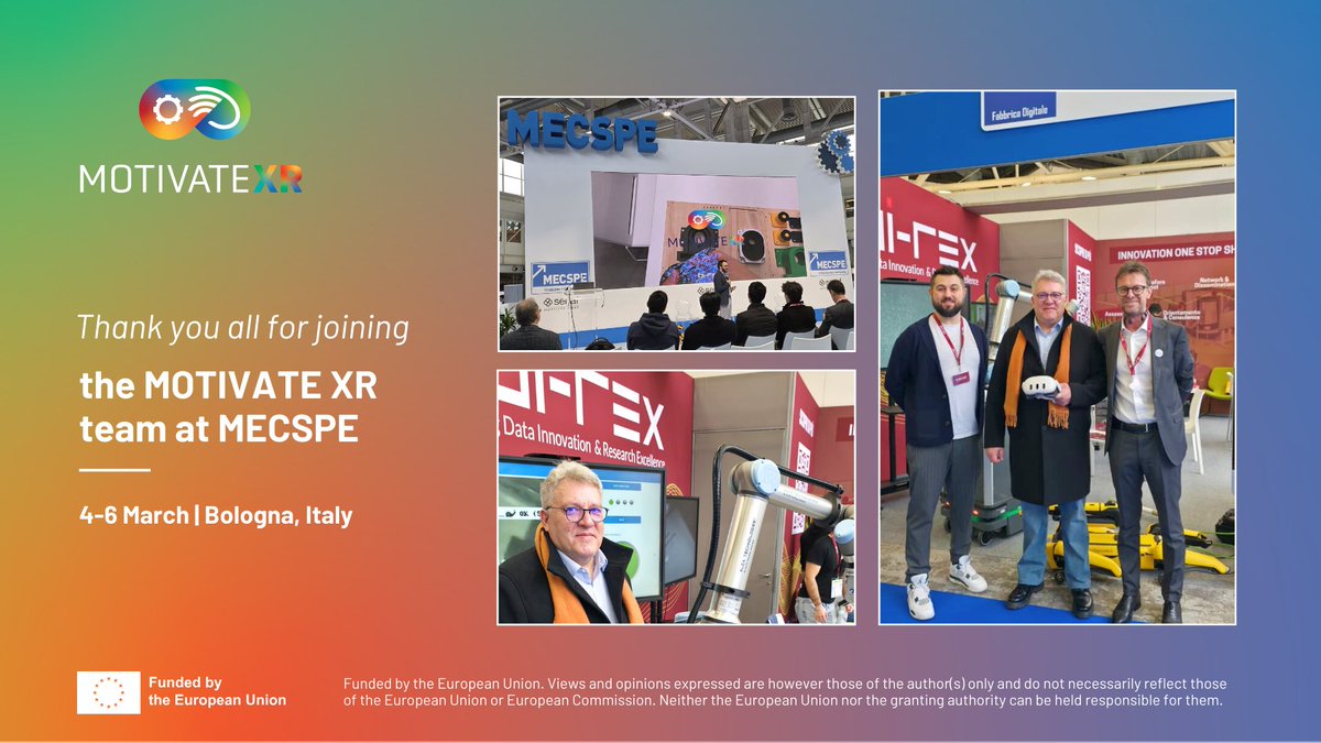 motivatexr's tweet photo. MECSPE 2026 was a blast! 🇮🇹 Huge thanks to everyone who joined us and our partner BI-REX in Bologna to experience the future of manufacturing with MOTIVATE XR. 🛠️🌐

Missed the live demos? Let’s connect: 🔗 https://t.co/l06aC2ZHSU
#MOTIVATEXR #MECSPE2026 #Industry40 #XR https://t.co/bpD1aauJTW