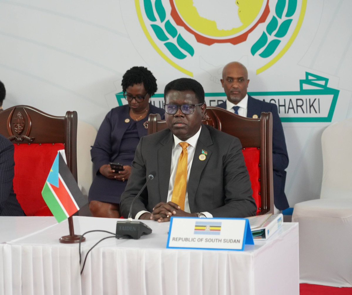 SouthSudanGov's tweet photo. Representing President #Kiir, Foreign Minister Semaya Kumba engaged with EAC leaders on key regional priorities—including peace, security, trade, and economic cooperation—to strengthen mutually beneficial relations between South Sudan and fellow EAC Member States. #25thEACSummit https://t.co/CQK5Ydj6WD