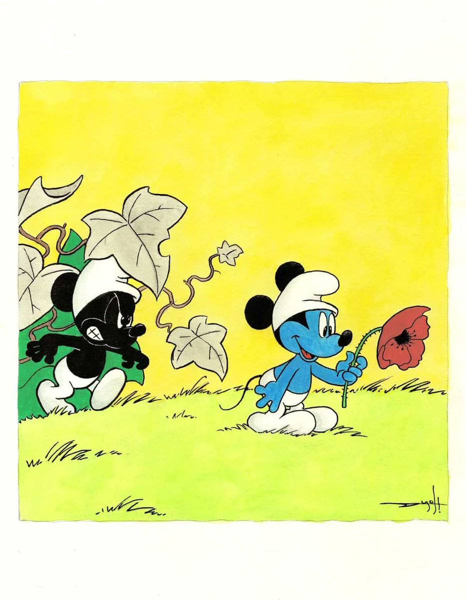 AmraSeldon's tweet photo. Meanwhile, in the #Multiverse...
#MickeyMouse
#Schtroumpfs
#Smurfs
#Barrufets
#Pitufos
#Puffi
Mickey Mouse and the Black Smurfs
Art © Jordi Juan Pujol https://t.co/E7am7nsxAY