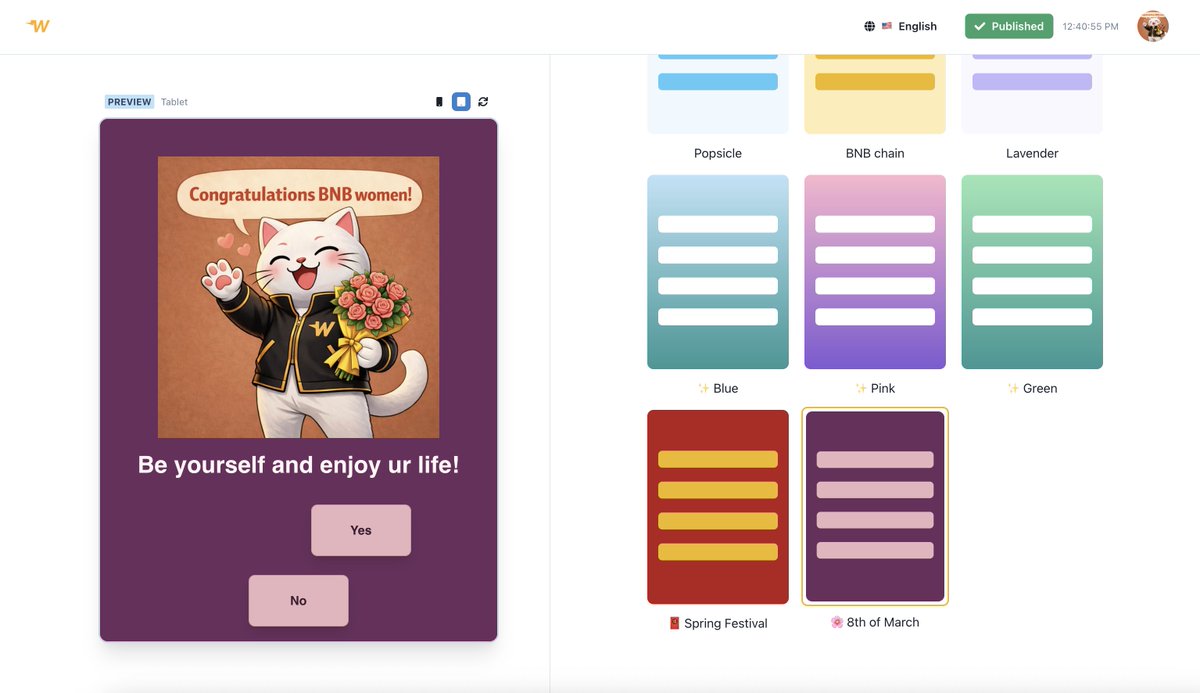 Happy International Women’s Day! 💐

A special March 8th theme has just been added to WillU!