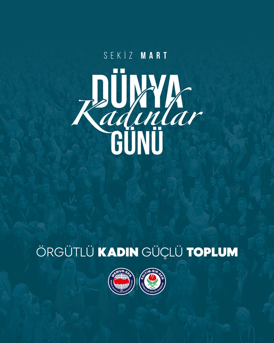 "Sevginin, emeğin, fedakârlığın ve sabrın en güzel temsilcisi olan tüm kadınların 8 Mart Dünya Kadınlar Günü kutlu olsun. Hayata kattığınız değer, dünyayı daha güzel ve yaşanır kılıyor.”

<a href="/Murat__MENGEN/">Murat MENGEN</a> 
<a href="/_aliyalcin_/">Ali YALÇIN</a> 
<a href="/EgitimBirSen/">Eğitim-Bir-Sen</a>