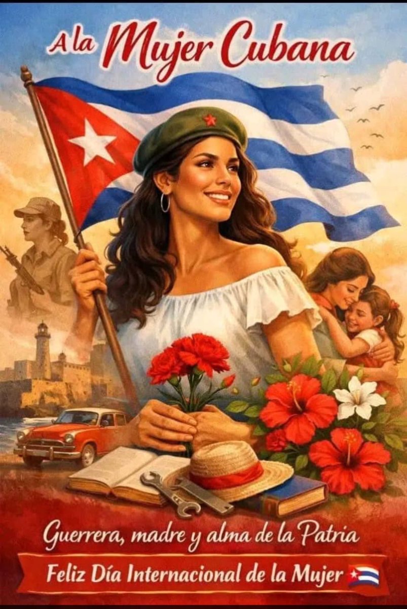 La mujer cubana es la mezcla perfecta de ternura y acero. Capaz de florecer en cualquier terreno y de enfrentar cada reto con una sonrisa y una valentía inquebrantable. ¡Su esencia no se marchita! 
FELIZ DÍA INTERNACIONAL DE LA MUJER 🌹 
 #MujeresEnRevolución