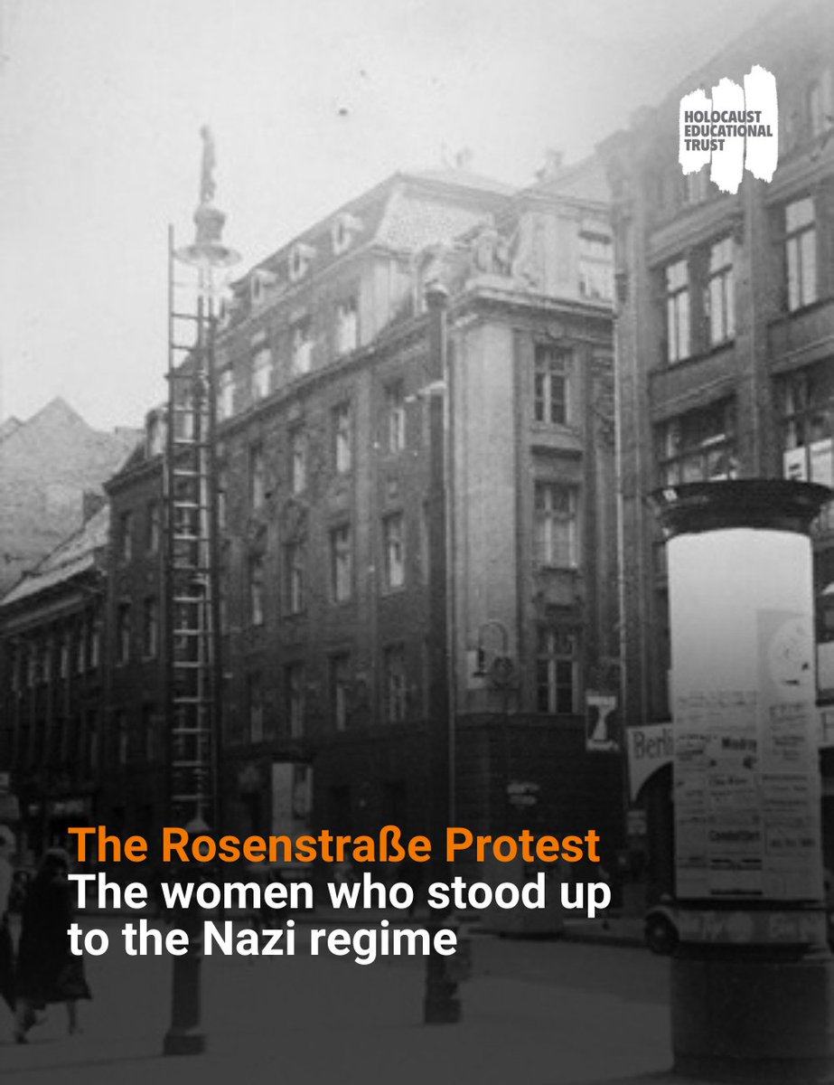 HolocaustUK's tweet photo. As part of International Women's Day, we remember the 200 women who protested the arrest of around 2,000 Jewish men, outside a building on Rosenstraße in Berlin. https://t.co/7fdFdePJBQ