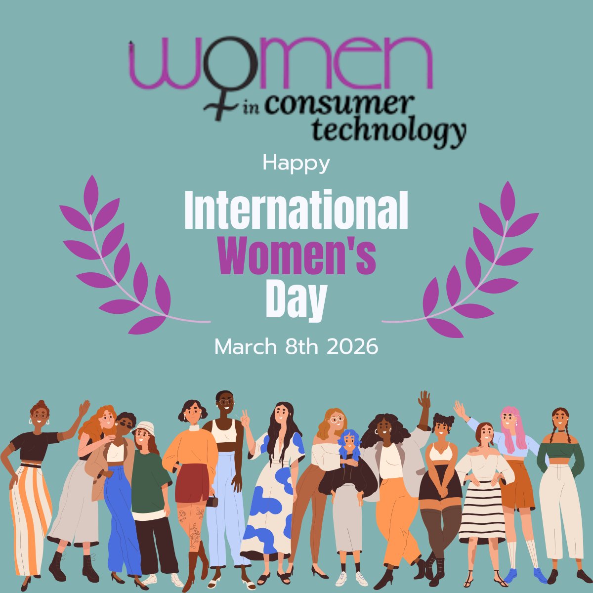 WomenInCT's tweet photo. Happy International Women’s Day from Women in Consumer Technology. Today, we celebrate the women driving innovation, leadership, and progress across the consumer technology industry. #InternationalWomensDay #IWD2026 https://t.co/bOz6jyuEeB