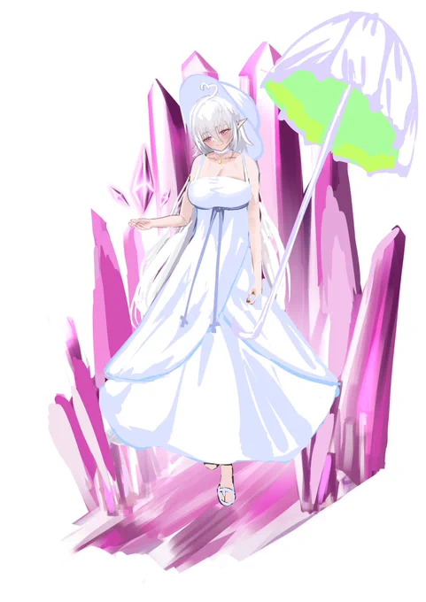 昔描いた娘を今のマイブームに合わせてみた。 ←before after→