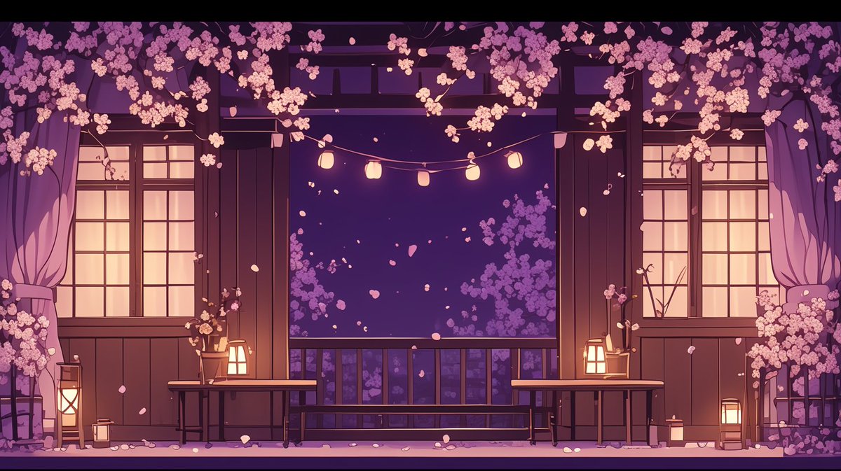 nemsmith_nemui's tweet photo. 【フリー素材配布】
夜桜が映える、和風の夜景背景素材を作りました🌸🌙
舞い散る桜と灯りがやさしく照らす、
静かな春の夜をイメージしたデザインです。

和風配信や雑談配信、サムネ作成にもどうぞ！

📥 保存・使用はご自由に！
#フリー素材 #Vtuber素材 #背景素材 https://t.co/eIoRoKaqez