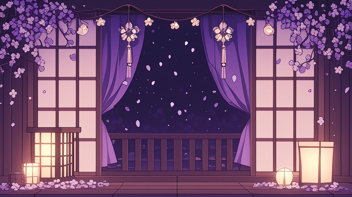 nemsmith_nemui's tweet photo. 【フリー素材配布】
夜桜が映える、和風の夜景背景素材を作りました🌸🌙
舞い散る桜と灯りがやさしく照らす、
静かな春の夜をイメージしたデザインです。

和風配信や雑談配信、サムネ作成にもどうぞ！

📥 保存・使用はご自由に！
#フリー素材 #Vtuber素材 #背景素材 https://t.co/eIoRoKaqez