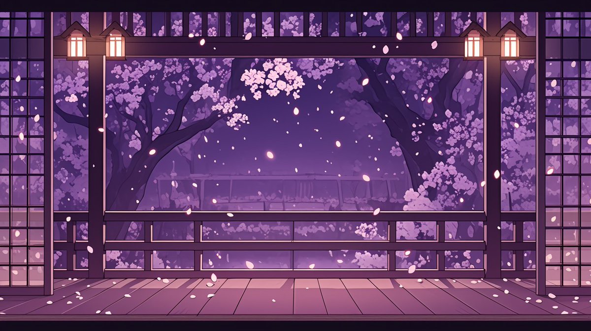 nemsmith_nemui's tweet photo. 【フリー素材配布】
夜桜が映える、和風の夜景背景素材を作りました🌸🌙
舞い散る桜と灯りがやさしく照らす、
静かな春の夜をイメージしたデザインです。

和風配信や雑談配信、サムネ作成にもどうぞ！

📥 保存・使用はご自由に！
#フリー素材 #Vtuber素材 #背景素材 https://t.co/eIoRoKaqez