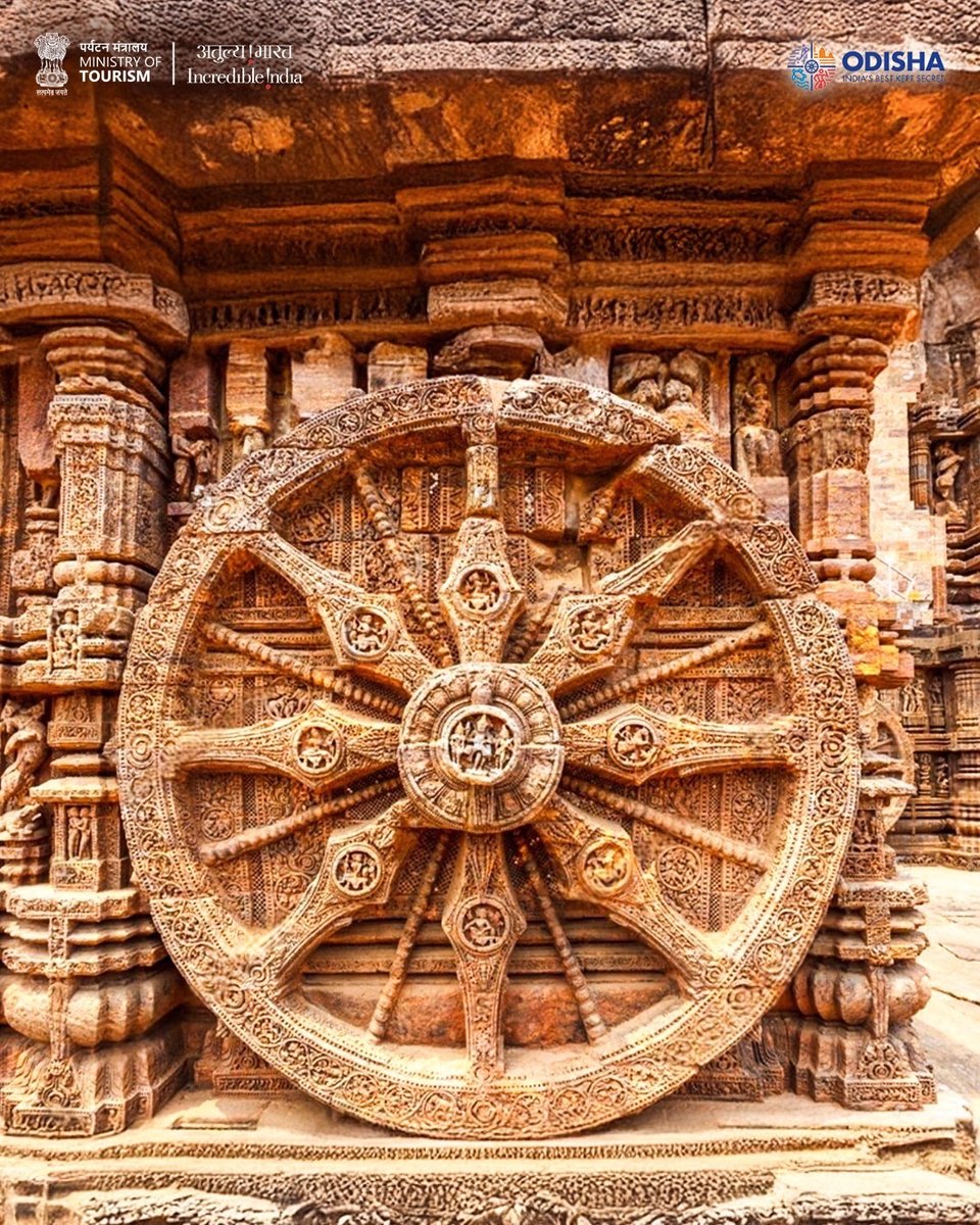 incredibleindia's tweet photo. Set against Odisha’s coastline, the Konark Sun Temple invites travellers to pause and marvel at a time when art, and spirituality moved in perfect harmony. 

Designed as a colossal stone chariot of the Sun God, with intricately carved 24 wheels and 7 horses, the temple stands as a tribute to extraordinary imagination and craftsmanship.

#IncredibleIndia #SunTemple #OdishaTourism #ExploreIndia