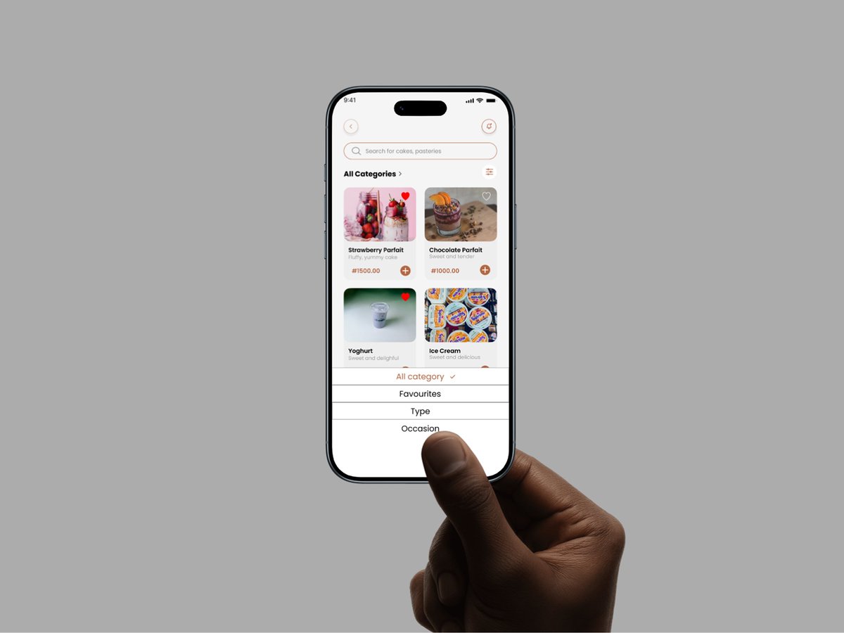 Austinemeka123's tweet photo. Been a while here. 

Designed a mobile app where you can order for your cake, pastries and plan your events at the same time. 

#uiuxdesign #uidesign #uxdesign #mobileappdesign #productdesign https://t.co/mGWC5CSpOe