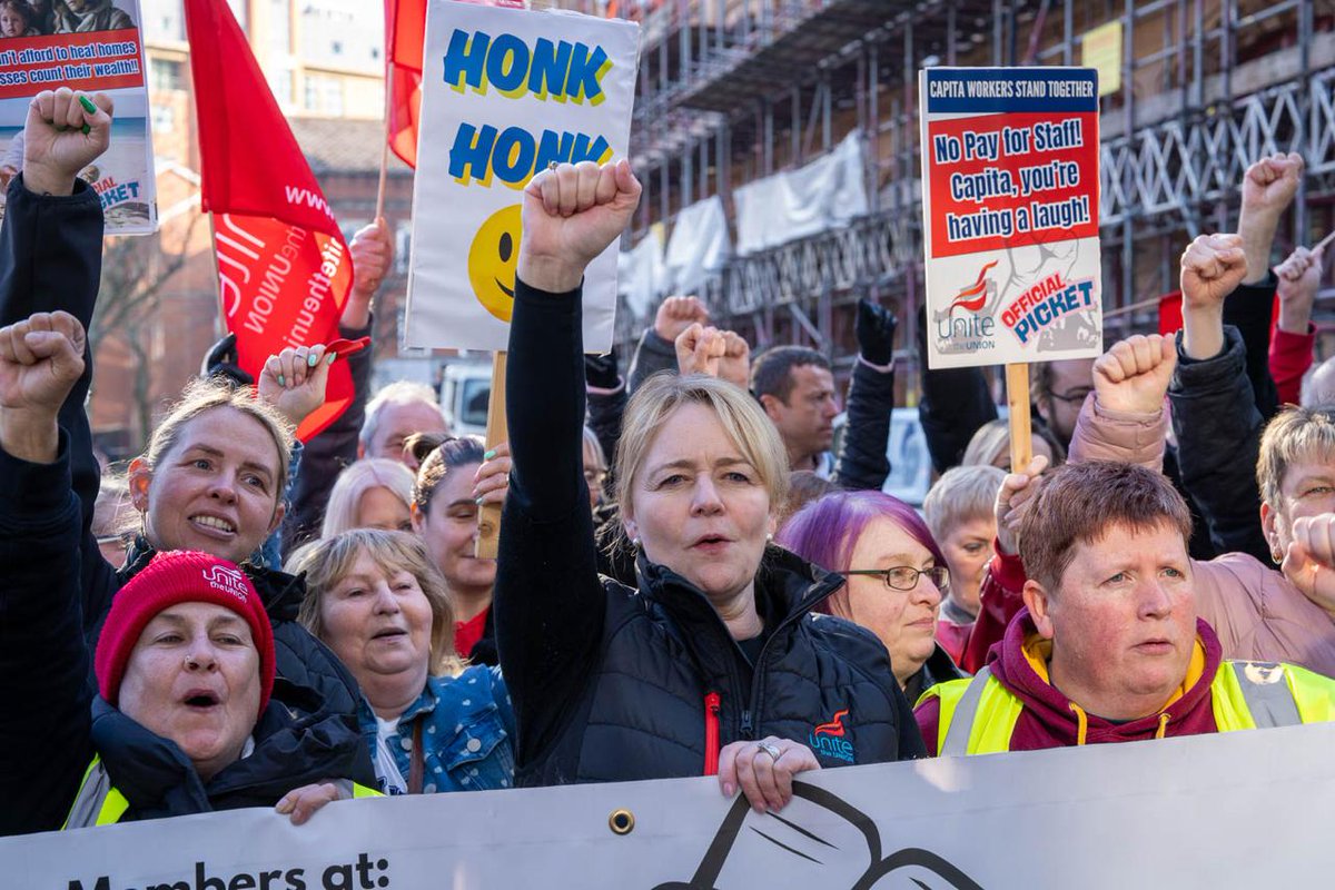 UniteSharon's tweet photo. On International Women's Day 2026, I'd like to pay tribute to all of our women reps, workers, officers, organisers and staff - you are at the forefront of our union and fighting for workers everyday. We honour our women activists at the bargaining table, on picket lines, fighting for better pay, fighting to close the agenda pay gap and pension gap. Thank you and solidarity. #InternationalWomensDay2026
