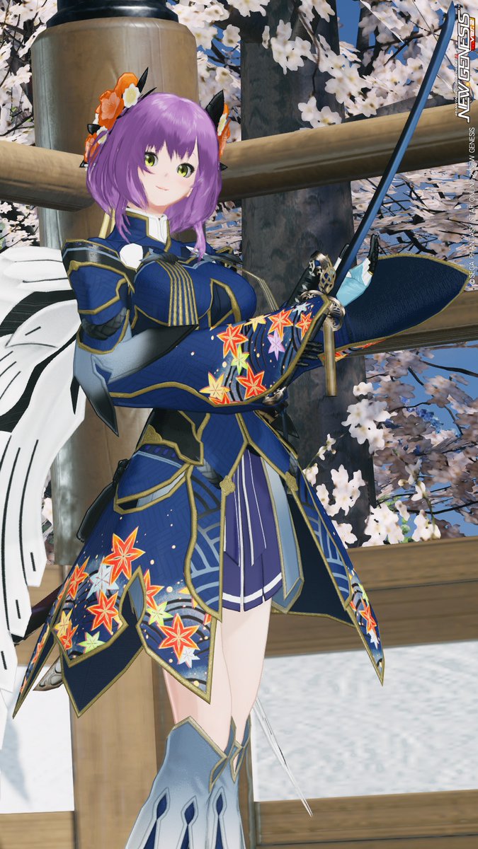ronnmina's tweet photo. #PSO2NGS_SS 

ウォンド対応の剣や刀型迷彩があったらほしくなります🗡️
ということで艶武麗護刀を買いました、同��くウォンド対応刀型迷彩のビクシュサンジコウは鞘が背面に来る��に対しこちらは腰部左側という違いがあります！

そして刀ということでコスチュームは火を継ぐ真衣/Bを合わせました✨ https://t.co/7uNA7UDF4m