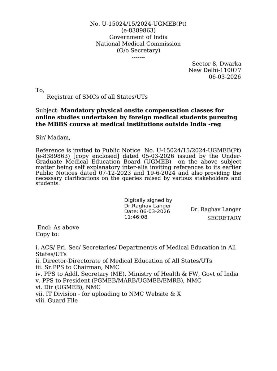 medicopenia_155's tweet photo. Shocking move by National Medical Commission on Foreign Medical Graduate Examination.
FMGs studied online during COVID due to a global crisis. Punishing them now with new conditions is unfair.
Don’t make students scapegoats.
#JusticeForFMGs #FMGE
@NMC_BHARAT https://t.co/LK9mlolJb3