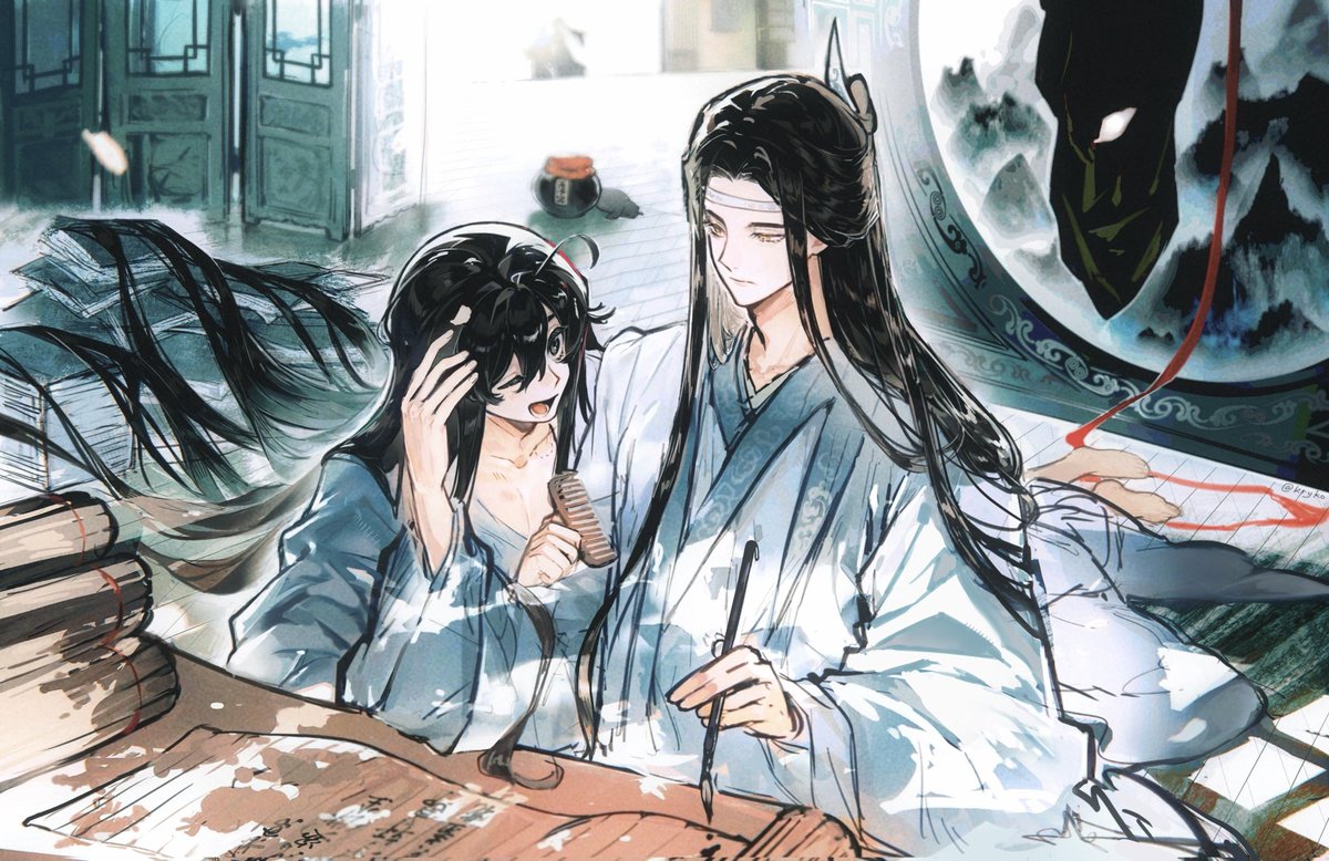 Kryko1103's tweet photo. 篦发 #魔道祖师 #忘羡 #MDZS https://t.co/Th0zaT67un