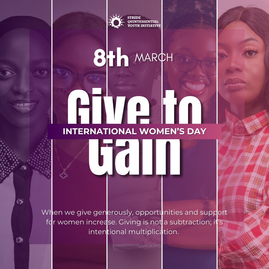 Supporting women is an investment in a better world.

When we give opportunities, encouragement, and resources, the impact multiplies far beyond today.

Happy International Women’s Day ❤️.
Let’s continue to Give to Gain.

#InternationalWomensDay #GiveToGain #WomenLead #SQYI