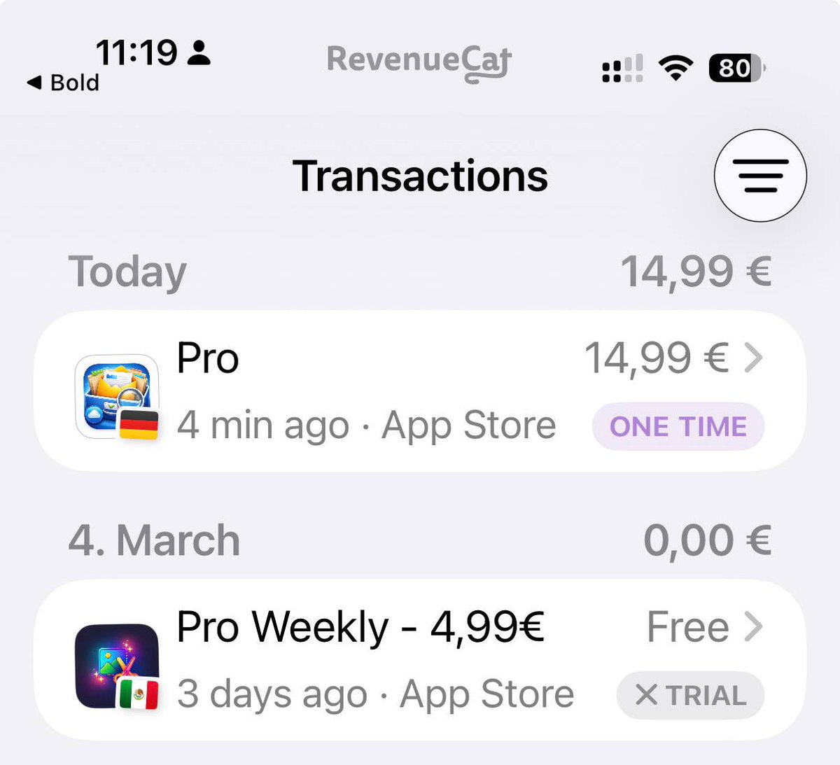 TechPirat's tweet photo. Just 2 days after launch, we got our first in-app purchase! 🚀🔥
Mail Archive Pro just made its first sale (€14.99).
From idea to real users, real momentum. We’re only getting started 💪

#IndieDev #BuildInPublic #IndieHacker #iOSDev https://t.co/pSnX9A6wYi