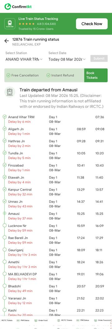 dashinfoline's tweet photo. @RailmitraaIndia @RailMinIndia Train 12876 (Neelachal Exp) is consistently running behind schedule. It’s over 30 min late today and arrived destination 3.5 hours late yesterday. These delays are disrupting travel plans. Please ensure the schedule is maintained for timely arrivals https://t.co/NZ56kePesE
