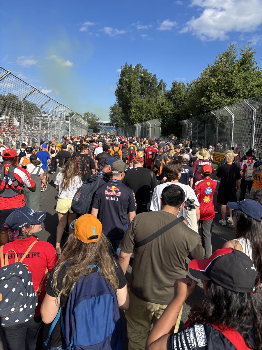 F1Podcast's tweet photo. We were allowed onto the circuit after the race. Was fun!!  #F1 #AusGP https://t.co/Gnb1v65PAX