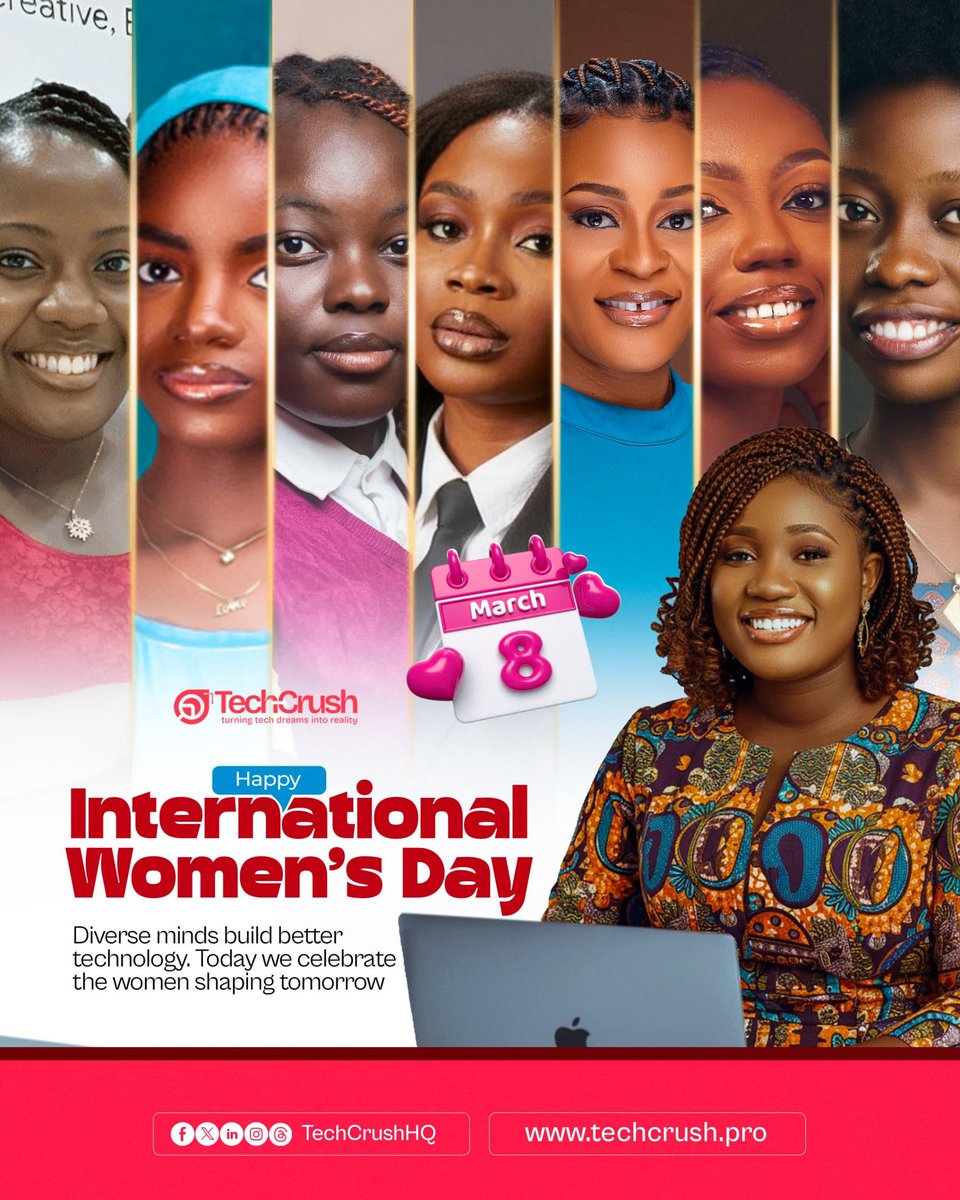 TechCrushHQ's tweet photo. International Women’s Day is a reminder to celebrate the achievements, strength, and influence of women everywhere.

To every woman making a difference in big or small ways, today we celebrate you.

Happy International Women’s Day.💜
You deserve to be celebrated, all day and everyday.✨

#techcrush #tech4africans #tech4africanscholars