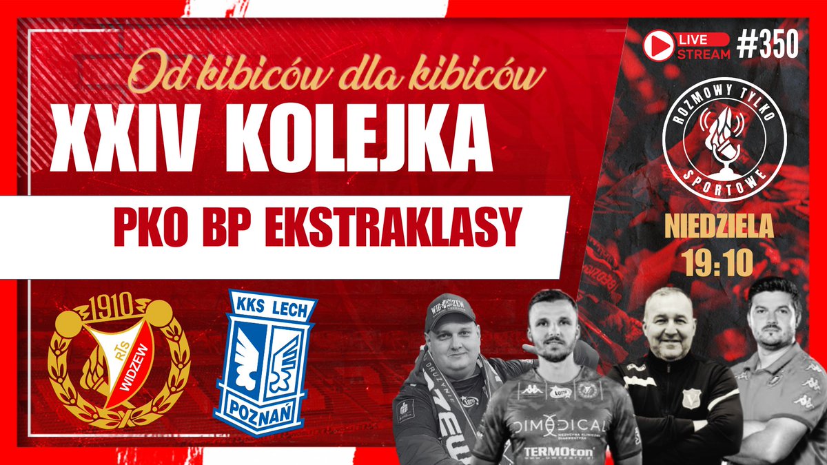 rozmowysportowe's tweet photo. Cześć Widzewiacy 🤝 Wasz admin dopiero wstał i już spieszy Wam przypomnieć, że dziś słyszymy się o 19:10 🔥 gośćmi w programie będą:

🔴@MarcinZubek 
⚪@patryklipski10 
🔴@Macko_director 

program poprowadzi @MalBar85, który na tę chwilę ma problemy z głosem 🤫

zap®️aszamy | D®️użyna ®️

https://t.co/w9w7WZhyQi