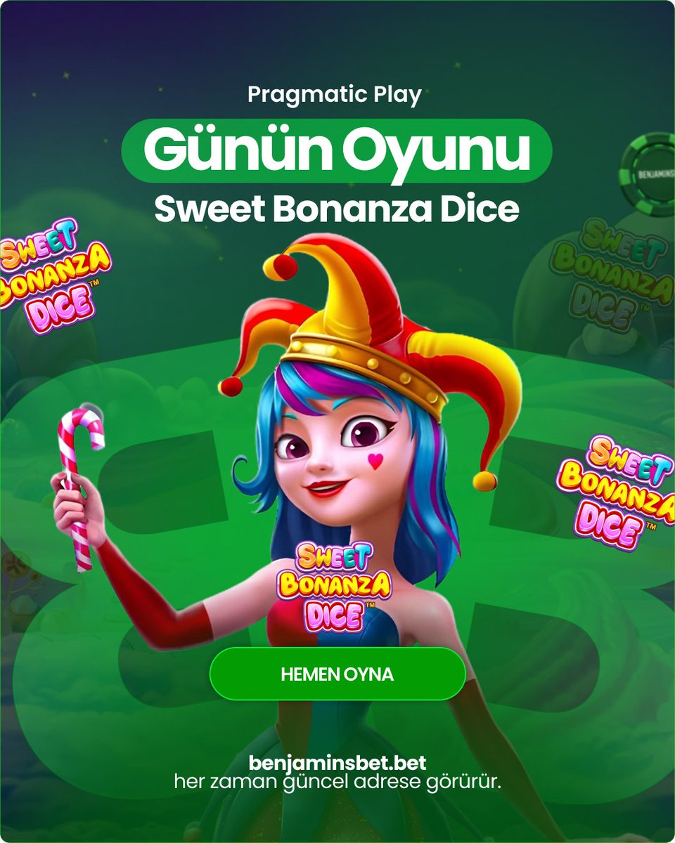 benjaminsbetgir's tweet photo. Günün Oyunu: Sweet Bonanza Dice 🍬🎲

Hazır mısınız? 🎉

Pragmatic Play’in sevilen oyunu Sweet Bonanza Dice, hızlı yapısı ve sürpriz anlarıyla öne çıkıyor.

#Benjaminsbet #GününOyunu #Benjaminsbetgiris #BJKvGS #pazar #8March https://t.co/2AgpWzDRNF