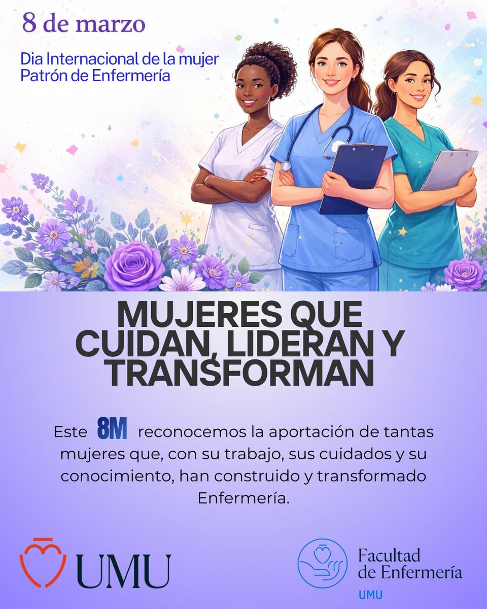 umuenfermeria's tweet photo. Hoy, 8 de marzo, coinciden el Día Internacional de la Mujer y la festividad de San Juan de Dios, patrón de Enfermería. Una fecha para celebrar una profesión esencial y reivindicar la visibilidad de sus cuidados, su conocimiento y su ciencia. 💙

#8M #SanJuanDeDios #Enfermería https://t.co/7YmPY9fX5f