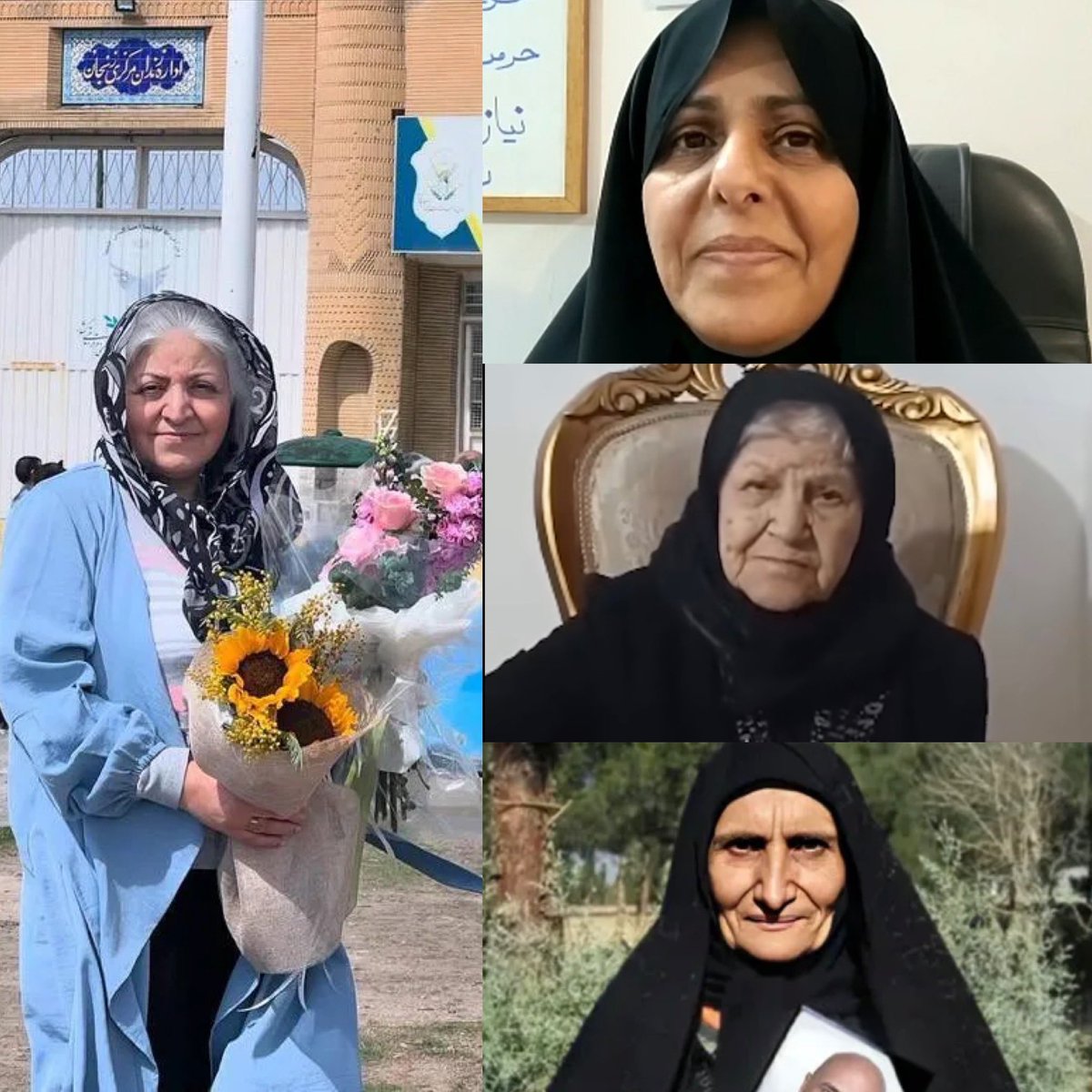 برای من این زنان اسطوره های شجاعت اند.
مادرم، بی‌بی زهرا بختیاری؛که نوه‌اش را کشتند، سال‌ها فرزندانش را شکنجه و زندانی کردند . خانه اش را گرفتند، هنوز هم دو فرزندش در زندان‌اند. اما او ایستاد و ایستادگی کرد . آرزویش این است یکبار دیگر همه فرزندانش را زیر یک سقف ببیند.

مامان