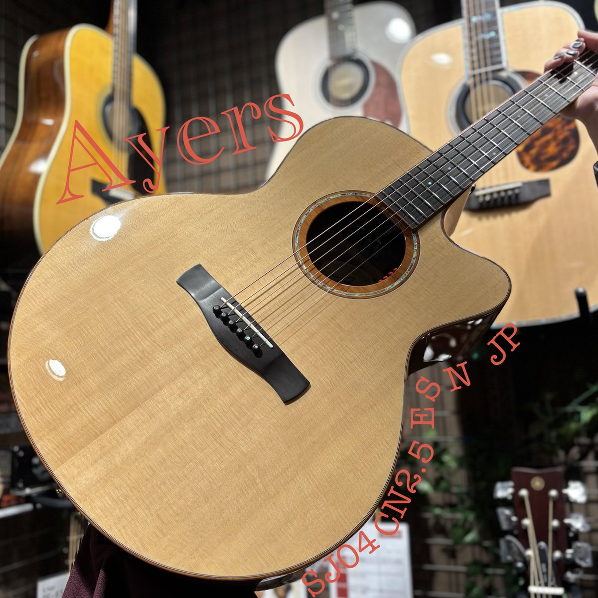 shima_amami's tweet photo. 【激アツ】中古 #アコースティックギター 入荷!
#Ayers/SJ04-C2.5 ESN JP(中古)
コンディション良しです。
しかもESNピックアップ搭載。
お買い得です。ご検討中の方はお早めに🎸
#エアーズ #アコギ #中古 https://t.co/KNahJOXhm8