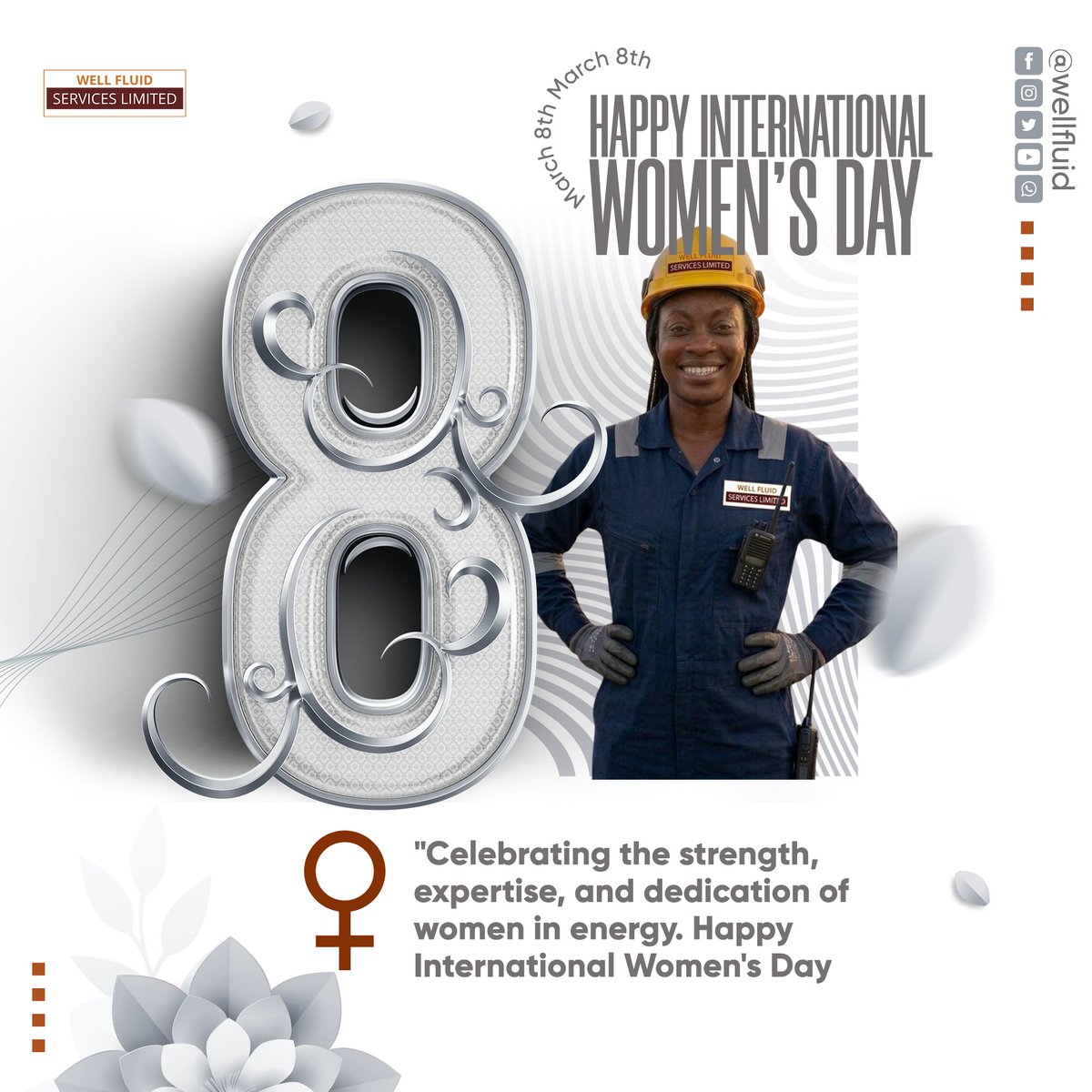 WellFluid's tweet photo. Celebrating the brilliance and grit of women in energy!

From the field to the office, your expertise drives us forward. Happy International Women's Day from WellFluid Services Limited!

#IWD2026 #WomenInEnergy #WellFluidServices #OilAndGas https://t.co/V504L7Xl2g