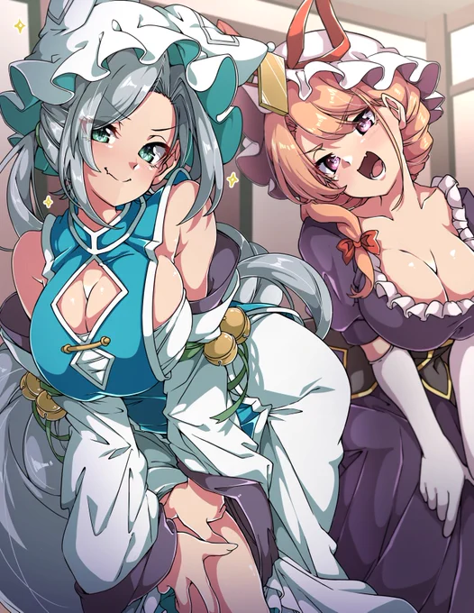 紫様の悩殺ポーズレッスンを真面目に授ける蒼様 #東方Project #八雲紫 #八雲蒼