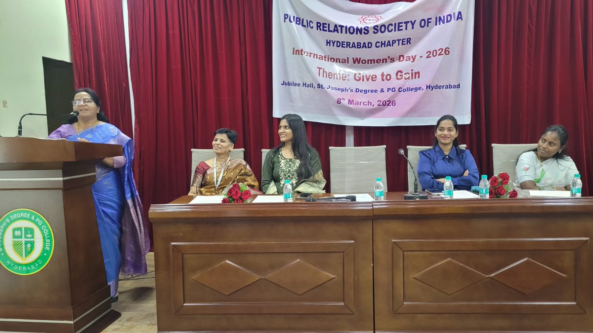 PRSIHyd's tweet photo. #InternationalWomensDay2026 celebrated by @PRSIWomenWing today at St. Joseph's PG &amp; Degree College, Hyderabad https://t.co/L4JDfb0OZM