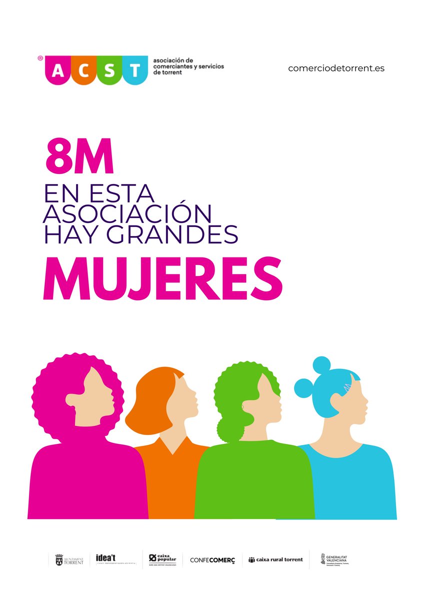 comerciotorrent's tweet image. 💪🏻💜 Desde #ACST. Asociación de Comerciantes y Servicios de #Torrent queremos felicitar a todas las mujeres en su día internacional y, como no, muy especialmente a nuestras asociadas que “cada día” hacen grande el #ComerciodeTorrent con su trabajo, entrega y profesionalidad !!