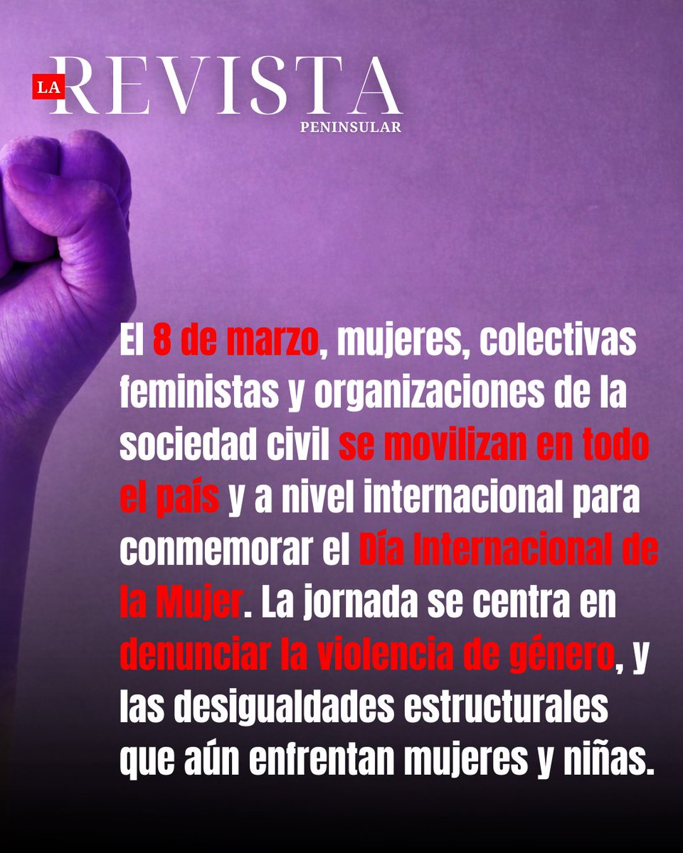 El 8 de marzo, mujeres, colectivas feministas y organizaciones de la sociedad civil se movilizan en todo el país y a nivel internacional para conmemorar el Día Internacional de la Mujer. La jornada se centra en denunciar la violencia de género, y las desigualdades estructurales