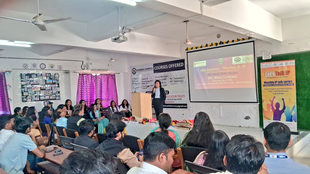 DipenVBrahmbhat's tweet photo. When women innovate, nation accelerates.
#LetsTalkIP #SheInspires #WomenInInnovation  #InternationalWomensDay 
#IPFC #GUJCOST #Innovation #IntellectualProperty #Gujarat #VikshitBharat https://t.co/HF2Qoor0az