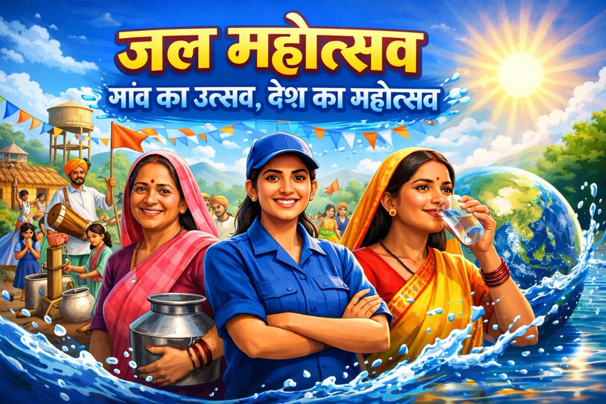 AgriGoI's tweet photo. Empowered women, stronger water systems. #JalMahotsav2026 recognises the leadership of women and Gram Panchayats driving Jan Bhagidari in managing village water services and promoting water quality monitoring. #JalArpanDiwas #JalJeevanMission

https://t.co/JP7ERvHweh https://t.co/QM8mIlzMRn