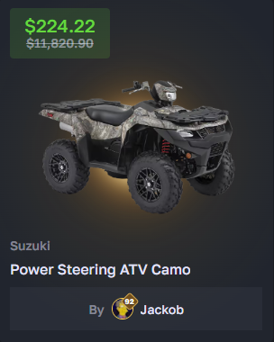 People be getting crazy discounts on LuxDrop… this guy did a $224 spin on Deals and won a $11,820 Power Steering ATV Camo 🤯

Drop your usernames below 👇🏻 I’ll send a few of you some juicers 👀