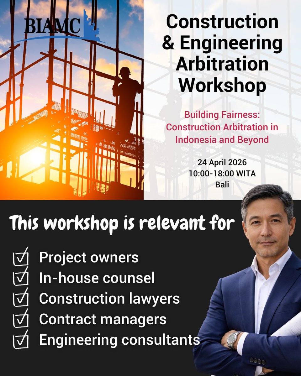 If you operate within construction projects, your role carries dispute exposure, whether strategic, contractual, or technical.

Strengthen your arbitration insight.
Refine your claim strategy.
Protect project value with structured dispute awareness.

biamcacademy.com/in-person-cour…