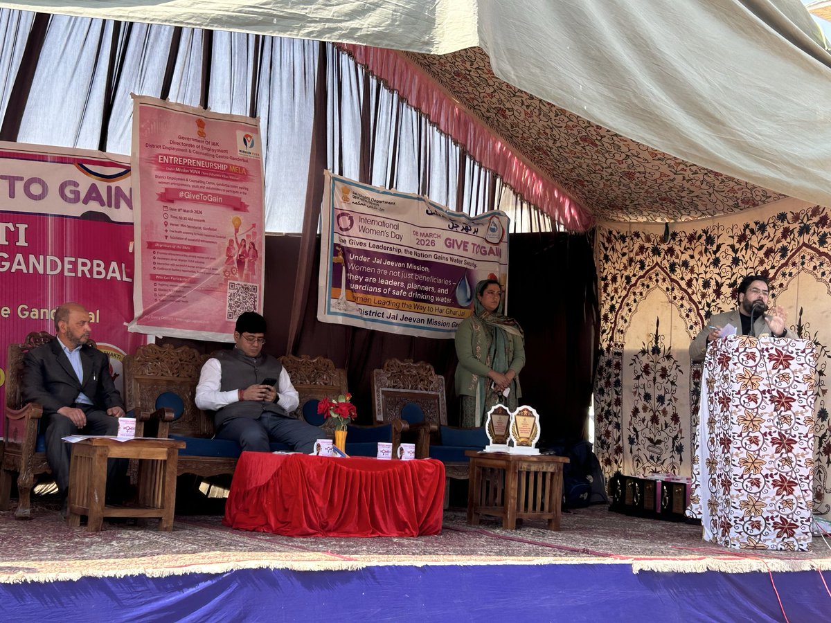 pherwsd's tweet photo. Nari Shakti Diwas was celebrated by Rural water supply Division Ganderbal during the ongoing Jal Mahotsav Pakhwada on 8th March 2026. On the occasion, role of women in water supply quality and management was emphasised and women were encouraged to participate in water (1/3) https://t.co/HNx6uo7afP
