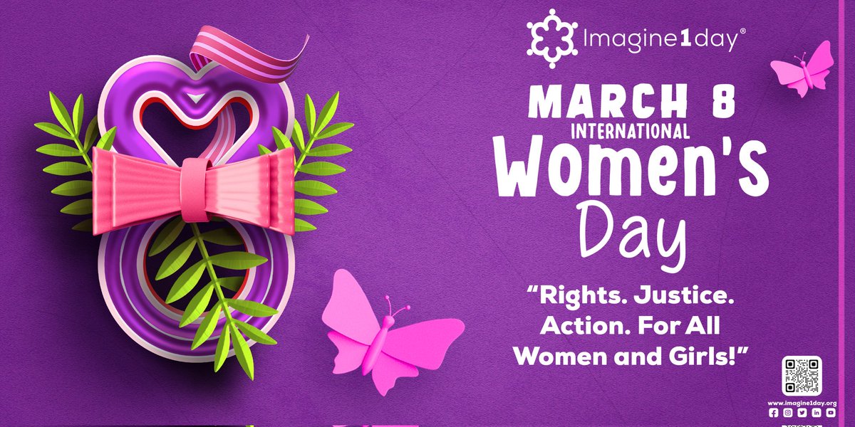 imagine1day's tweet photo. 💜 Happy International Women’s Day! 💜
----
We celebrate the strength &amp; leadership of women and girls who are transforming their communities. We remain committed to ensuring every girl has access to quality education, safety, and the opportunity to reach her full potential. https://t.co/ZWNgGVKg73