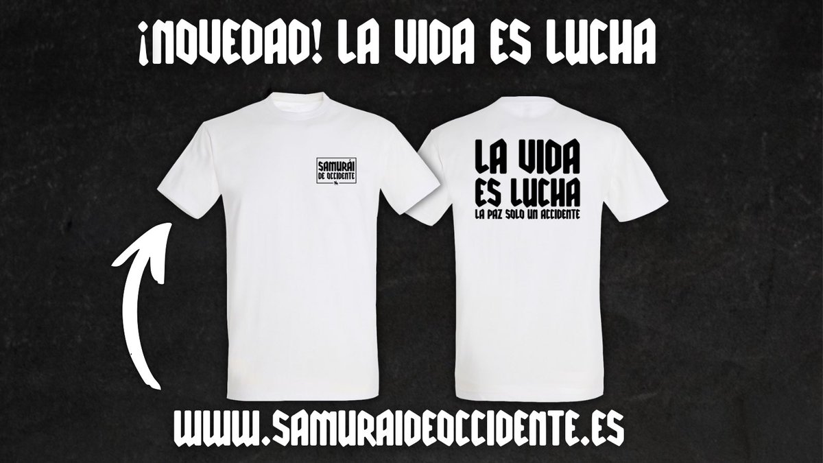 samuraioccident's tweet photo. ¡NOVEDAD! - LA VIDA ES LUCHA

⚔️ Esta prenda remite a nuestro propio ideal de Samurái de Occidente: aquel que cultiva la fuerza para proteger lo que ama y la voluntad para sostener su posición cuando todo lo demás flaquea. No se trata de buscar la guerra, sino de entender que la paz es un privilegio que solo defienden quienes están dispuestos a combatir por ella cada día.

👕 Reserva la tuya desde nuestra web: https://t.co/2le6isdHXv