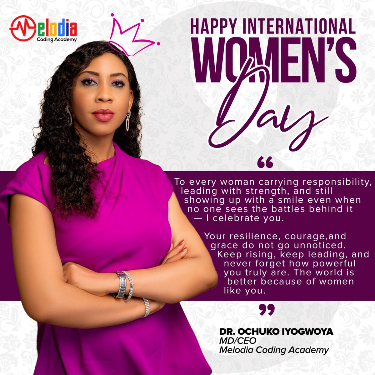 MelodiaCoding's tweet photo. Some women follow the usual path.

Others choose to build new ones.

Today we celebrate the women writing code, and shaping the future of technology.

Happy International Women’s Day from Melodia Coding Academy. 💜
#InternationalWomensDay2026 #WomenInTech Happy IWD #IWD2026 https://t.co/5DEEK3ycZj