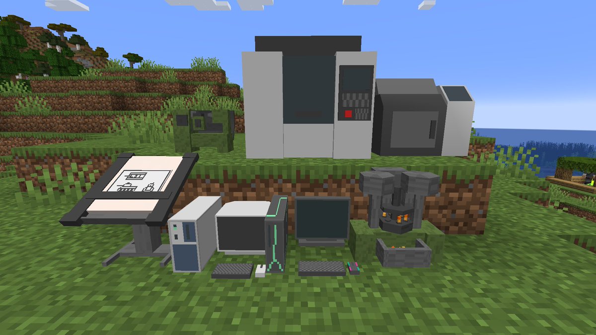 SCOPE_MG36's tweet photo. 1.20.1GVCLib、GVCR3Trialを更新しました！
主にヘリや各種製造機の追加、ヘリ格納庫や物資集積場などのダンジョンを追加、各種装飾ブロックの正式実装などです！

GVCLib
https://t.co/Z0YpbIL3OV
GVCR3
https://t.co/wkDpFc3F4z https://t.co/6mwFtN1lLN