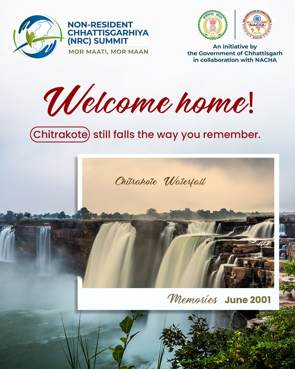 nrcsummit's tweet photo. Welcome home!

The NRC Summit unites the Chhattisgarhiya diaspora, investors, policymakers, entrepreneurs, and cultural ambassadors in Nava Raipur.

📆 27–28 March 2026
📍 Nava Raipur Atal Nagar

🌐 https://t.co/PhwfJiANZp

See you at the NRC Summit 2026!

#NRCSummit2026 #MorMaatiMorMaan #InvestInCG #NavaRaipur

@ChhattisgarhCMO @DPRChhattisgarh @NACHA_CG @MEABharat
