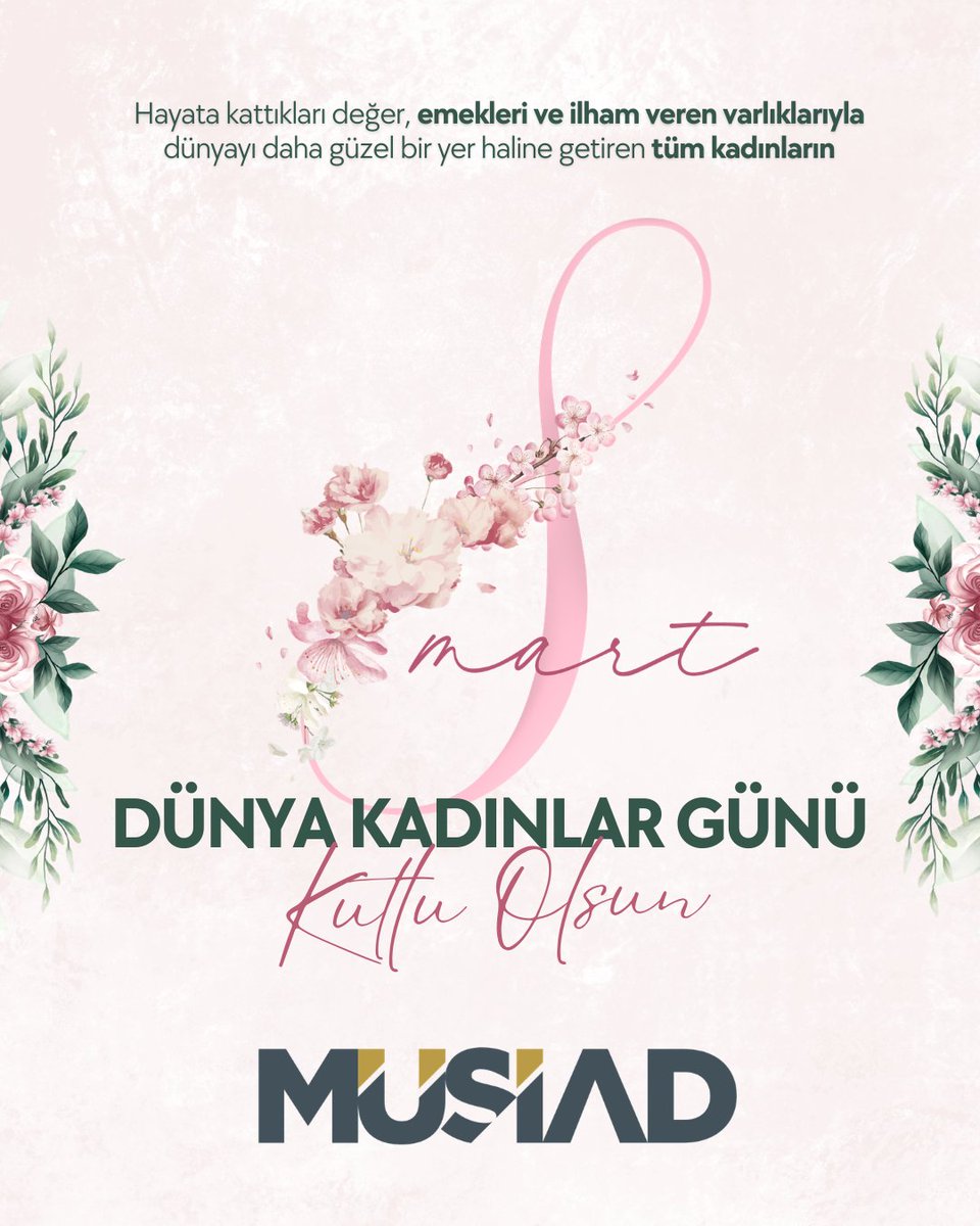 Hayata kattıkları değer, emekleri ve ilham veren varlıklarıyla dünyayı daha güzel bir yer hâline getiren tüm kadınların 8 Mart Dünya Kadınlar Günü’nü kutluyoruz.
